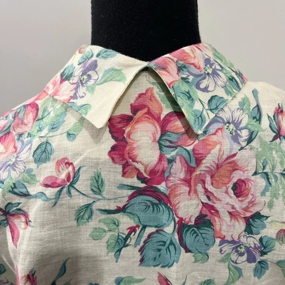 Components Susan Bristol vintage cottagecore prairie floral print linen 2-piece.